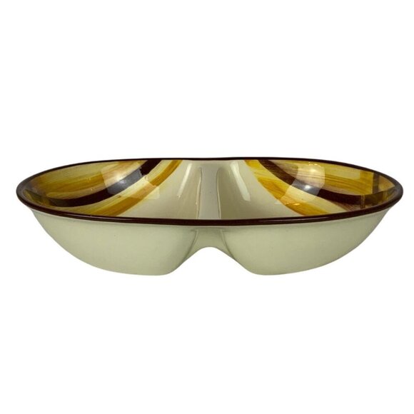 Vintage Metlox Poppytrail Vernonware Organdie Oval Divided Serving Vegetable Bow - Picture 1 of 7